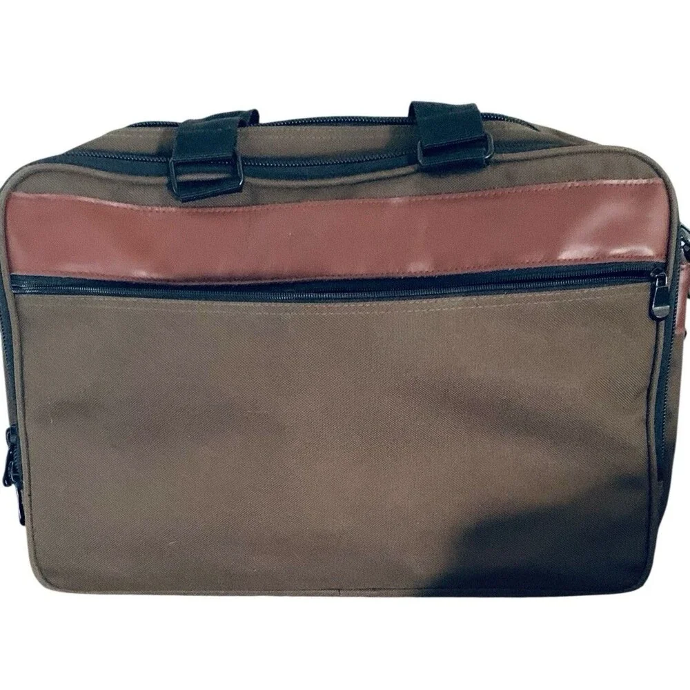 Canvas And Leather Messenger Laptop Office Briefcase Bag - Branded Novartis